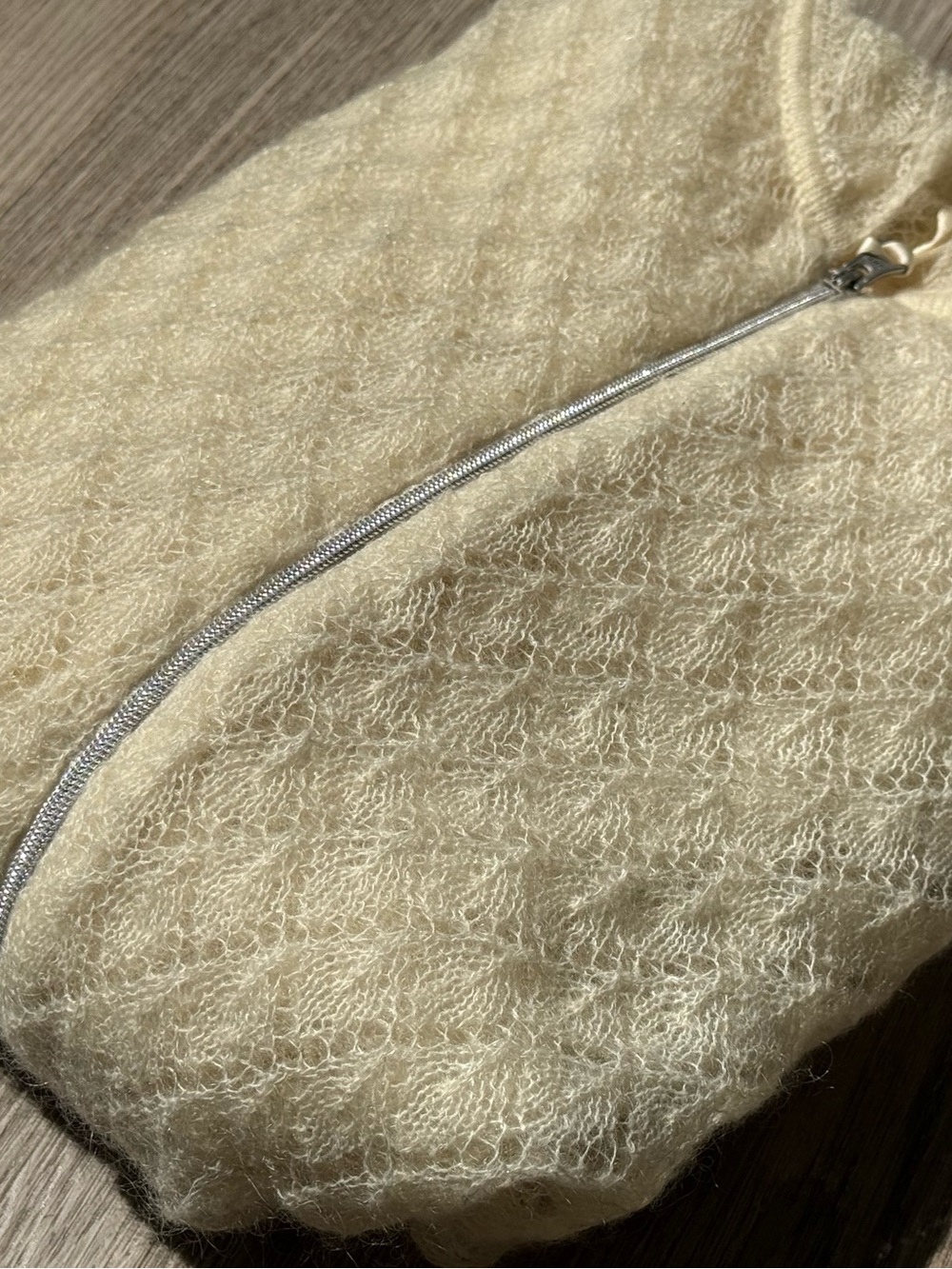 Escada Sport Mohair Lace Zip Hoodie – Ivory (Size L)
